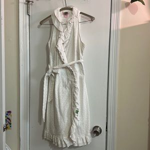 Lilly Pulitzer White Eyelet Ruffle Wrap Dress
